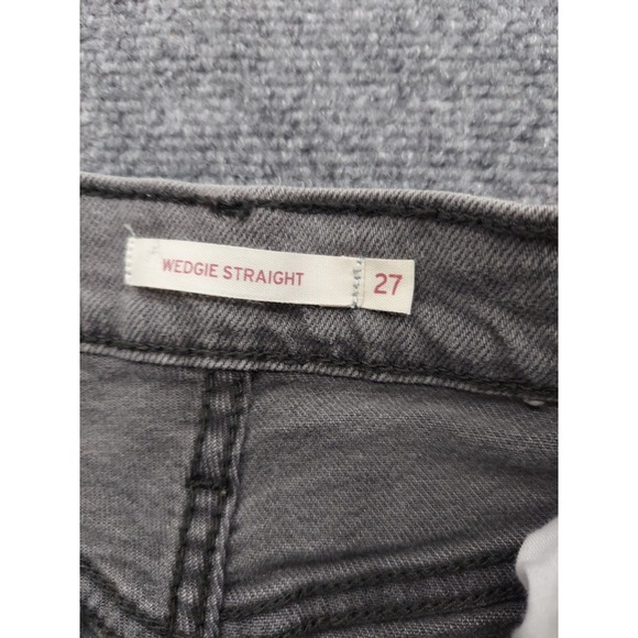 Levis Wedgie Straight Jeans Womens 27x28 Gray Stretch Mid Rise Denim - Picture 3 of 13